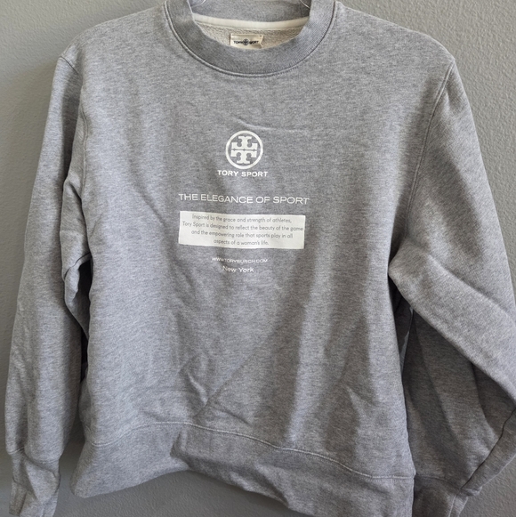Tory Sport Sweaters - Tory Sport Light Gray Crewneck Sweater